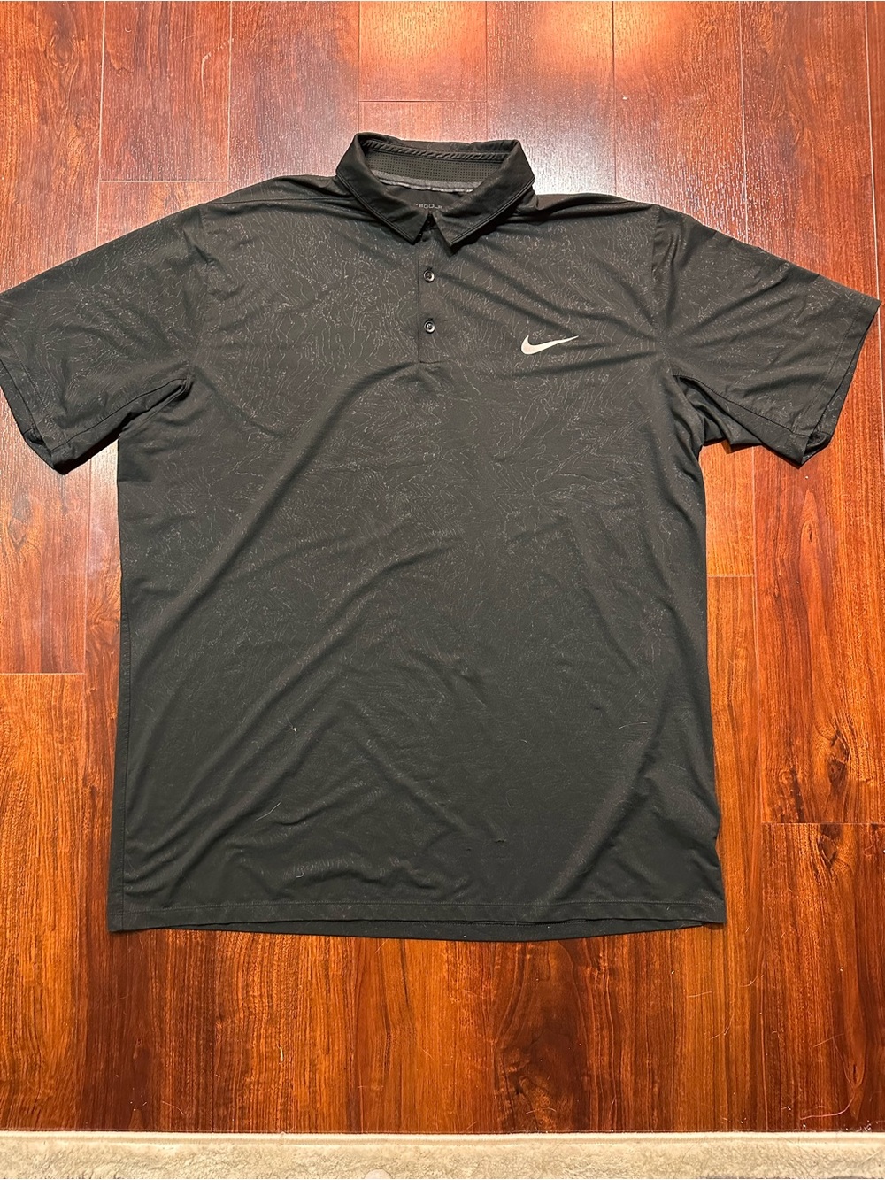 Nike Black Short-Sleeve Golf Polo with Subtle Swoosh